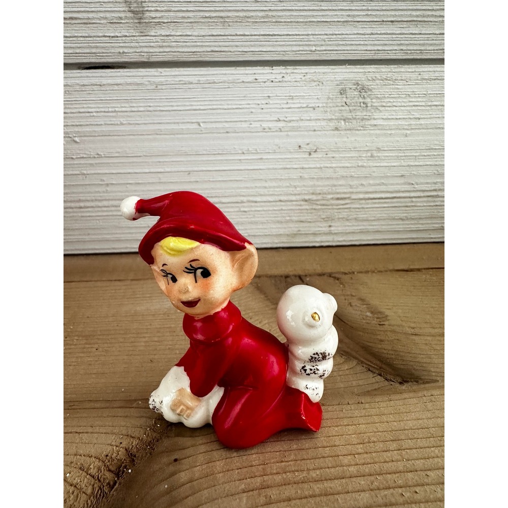 HTF Christmas Pixie Elf riding silk worm Japan